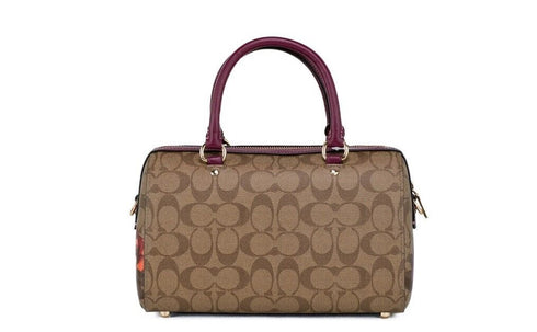 COACH Rowan Medium Jumbo Floral Print Coated Canvas Satchel Handbag